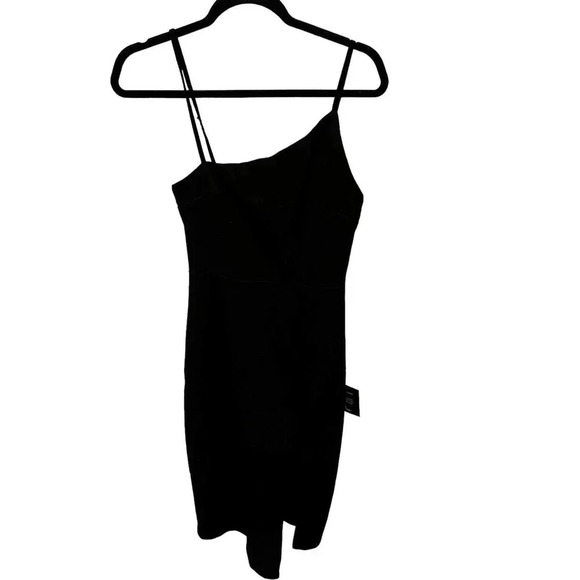 Lulus Women's Black Asymmetric Cross Backless Spaghetti Straps Mini Dress Size M - Picture 2 of 7